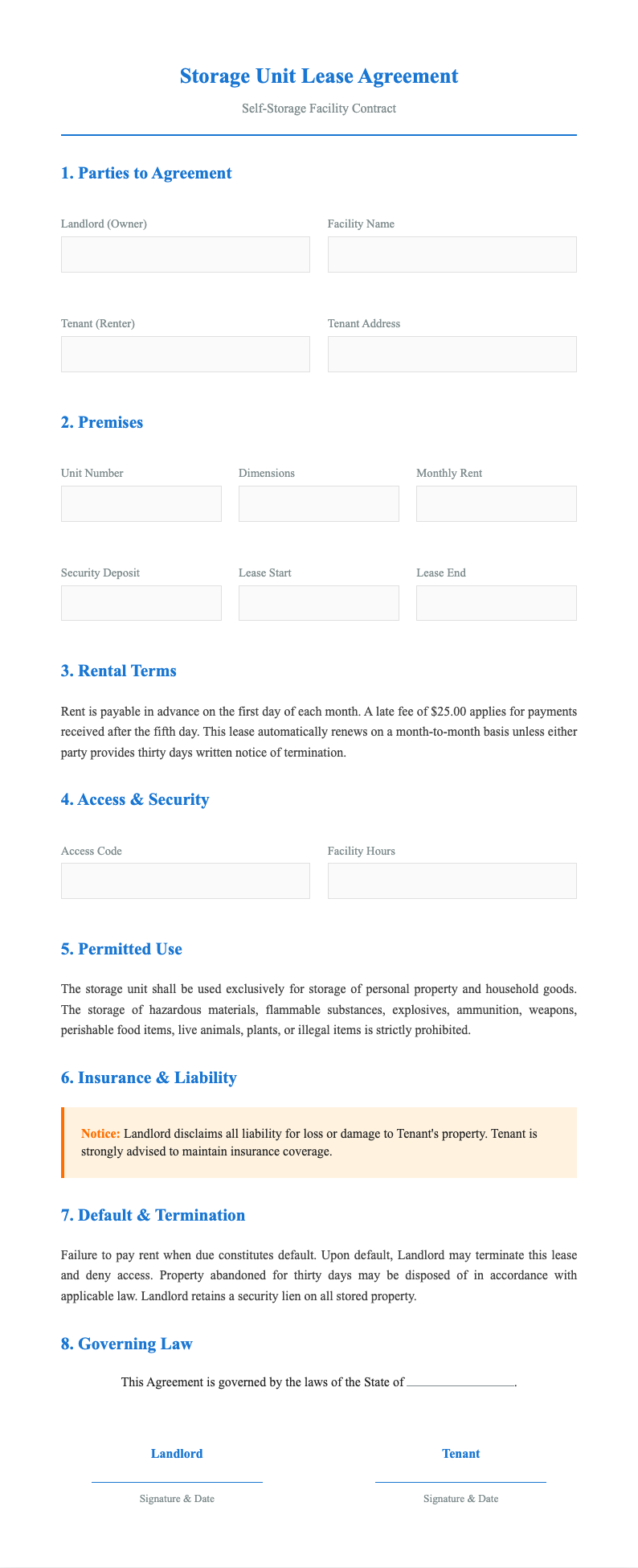 AI research digest storage unit lease agreement